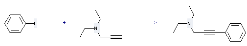 2-Propyn-1-amine,N,N-diethyl-3-phenyl- can be prepared by diethyl-prop-2-ynyl-amine and iodobenzene at the temperature of 110 °C